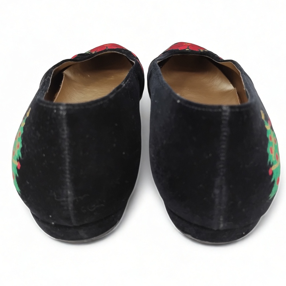 Nina for Talbots Velvet Ballet Flats Size 9 N Embroidered Coquette Preppy - Picture 7 of 11